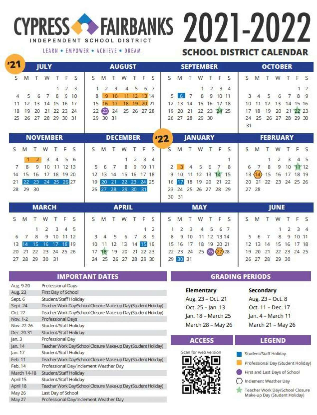 School Calendar 2021 To 2022 Usa