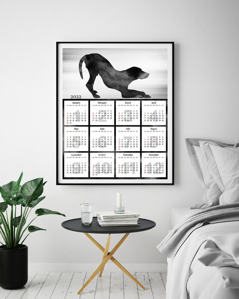Dalmatian Art Print Dog Yoga In Poses Wall Calendar 2022
