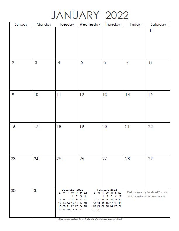 Download A Free Printable Monthly 2022 Calendar From