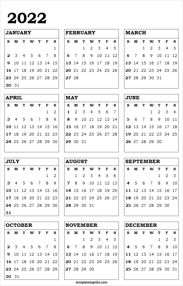 Downloadable Calendar 2022 Excel | Monthly Calendar Jan To
