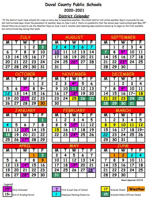 Duval County Schools Calendar 2021 | Huts Calendar