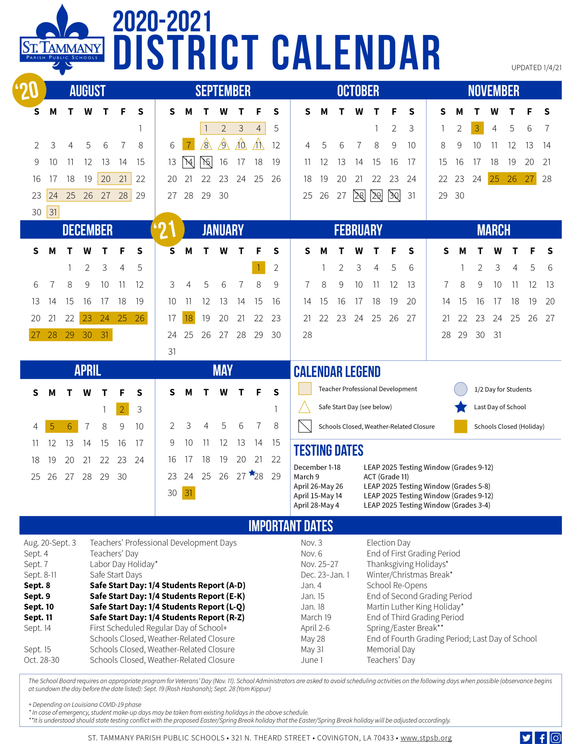 Easter Holidays 2021 Calendar / Nyc School Holidays
