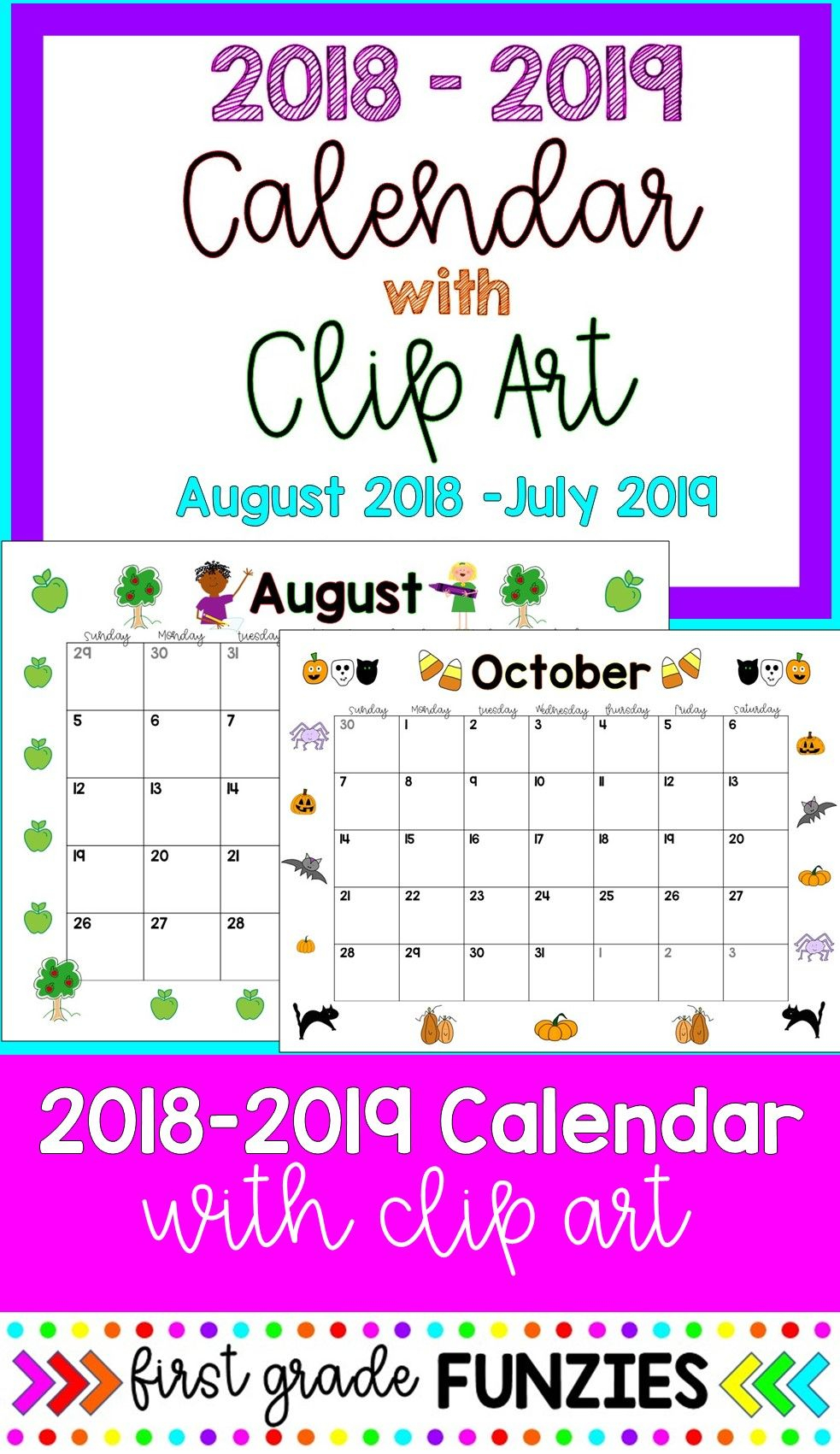 Editable Monthly Calendars - Color And B&amp;W | Teacher