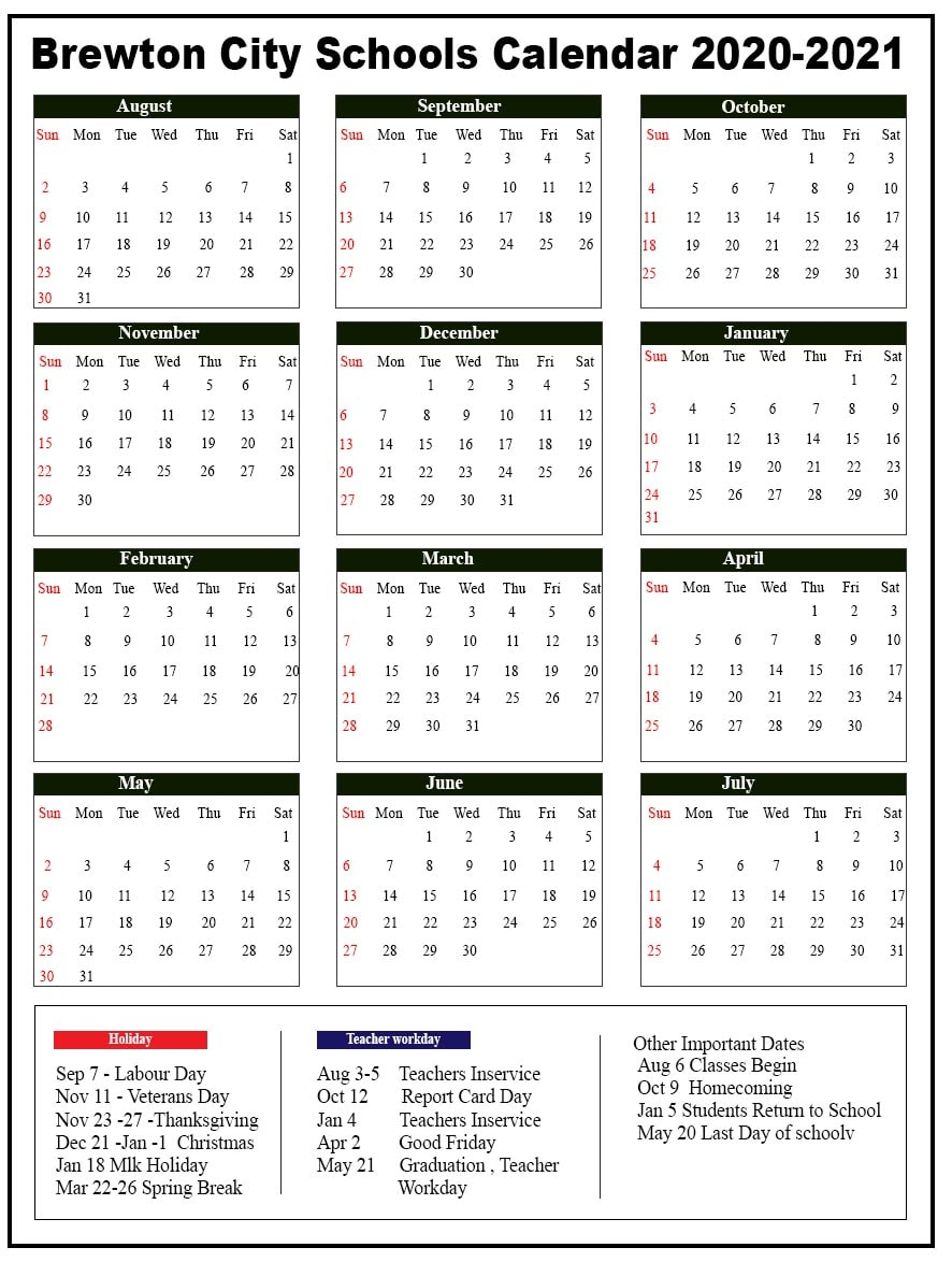 Escambia County School Calendar 2021 - Calendar 2021