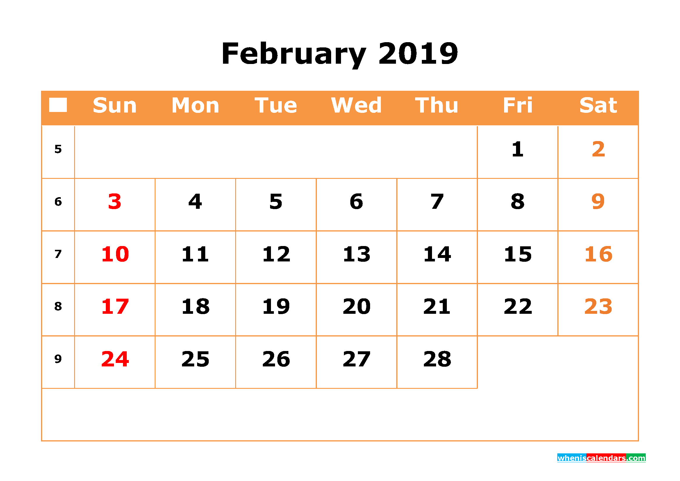 February Calendar 2019 #February #February2019 #