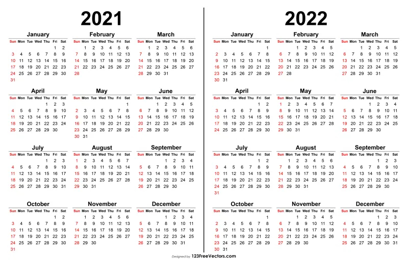Free 2021 2022 Calendar | Printable Yearly Calendar