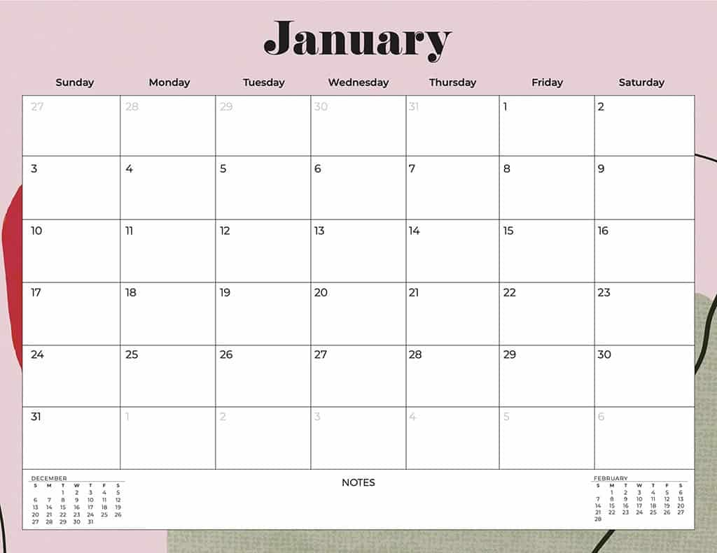 2022 Calendar Strip Printable