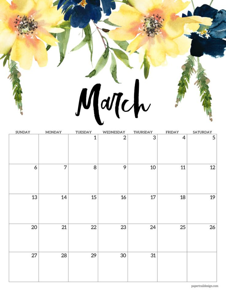 Free 2022 Calendar Printable - Floral | Paper Trail Design