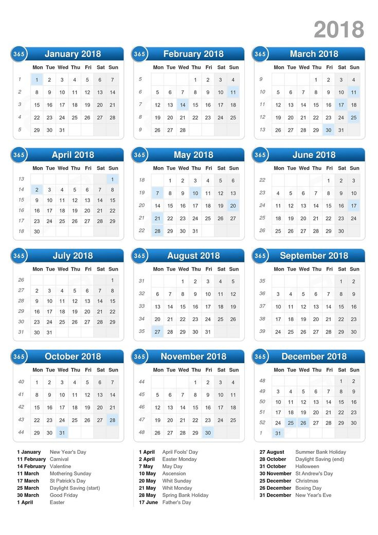 Free Calendars 2018 Printable | Calendar Template