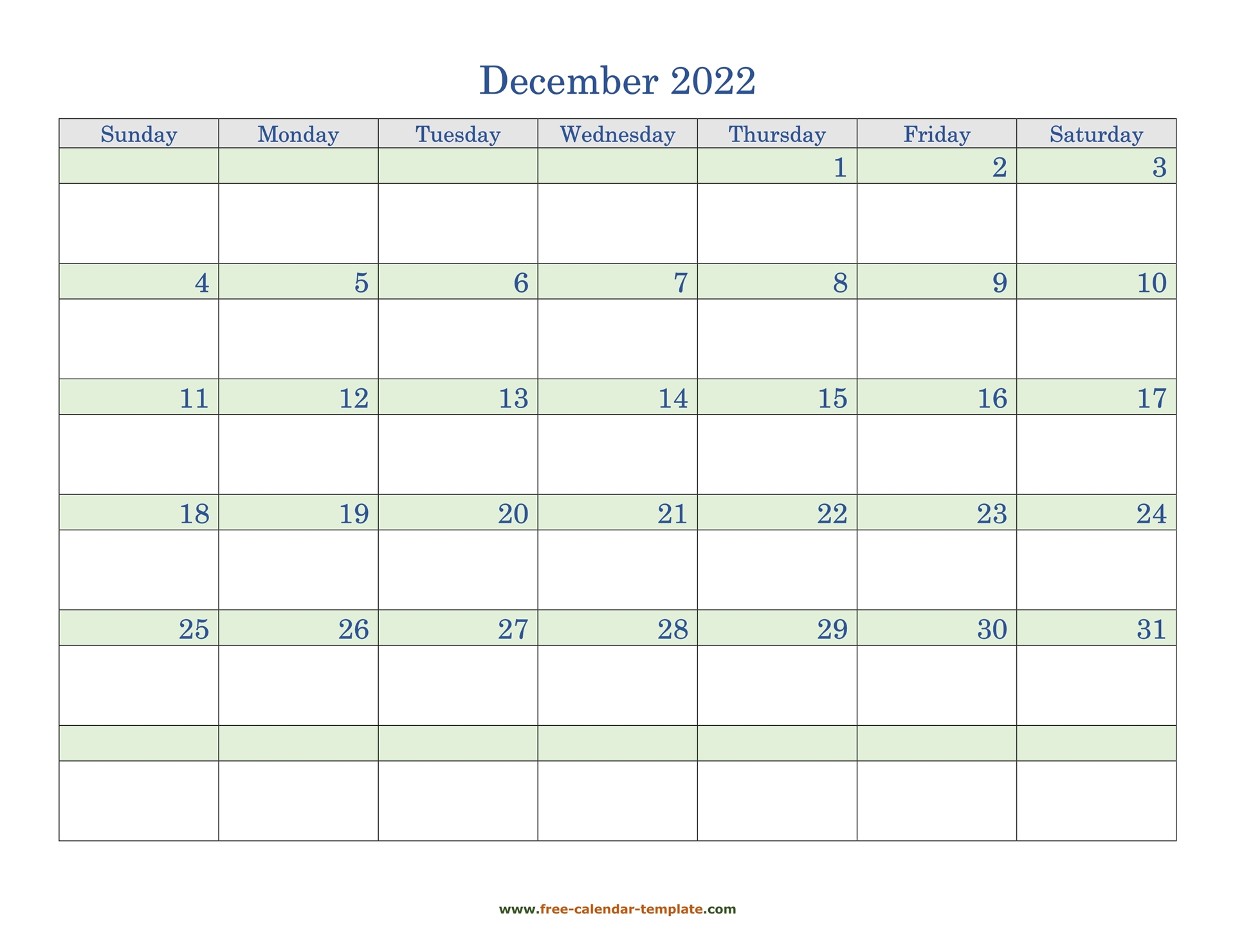 Free December 2022 Calendar, Coloring On Each Day