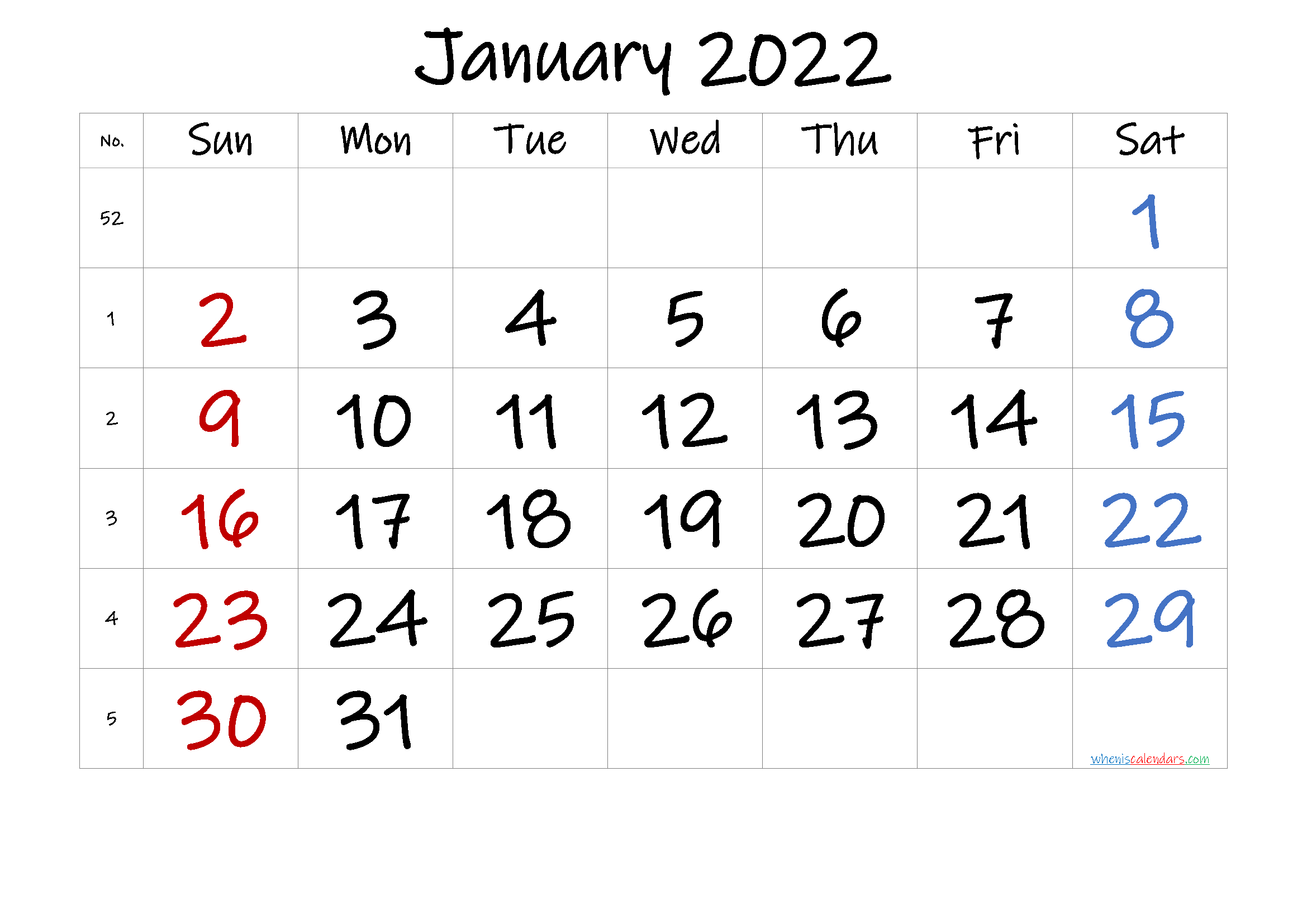 Free January 2022 Calendar [Free Premium]