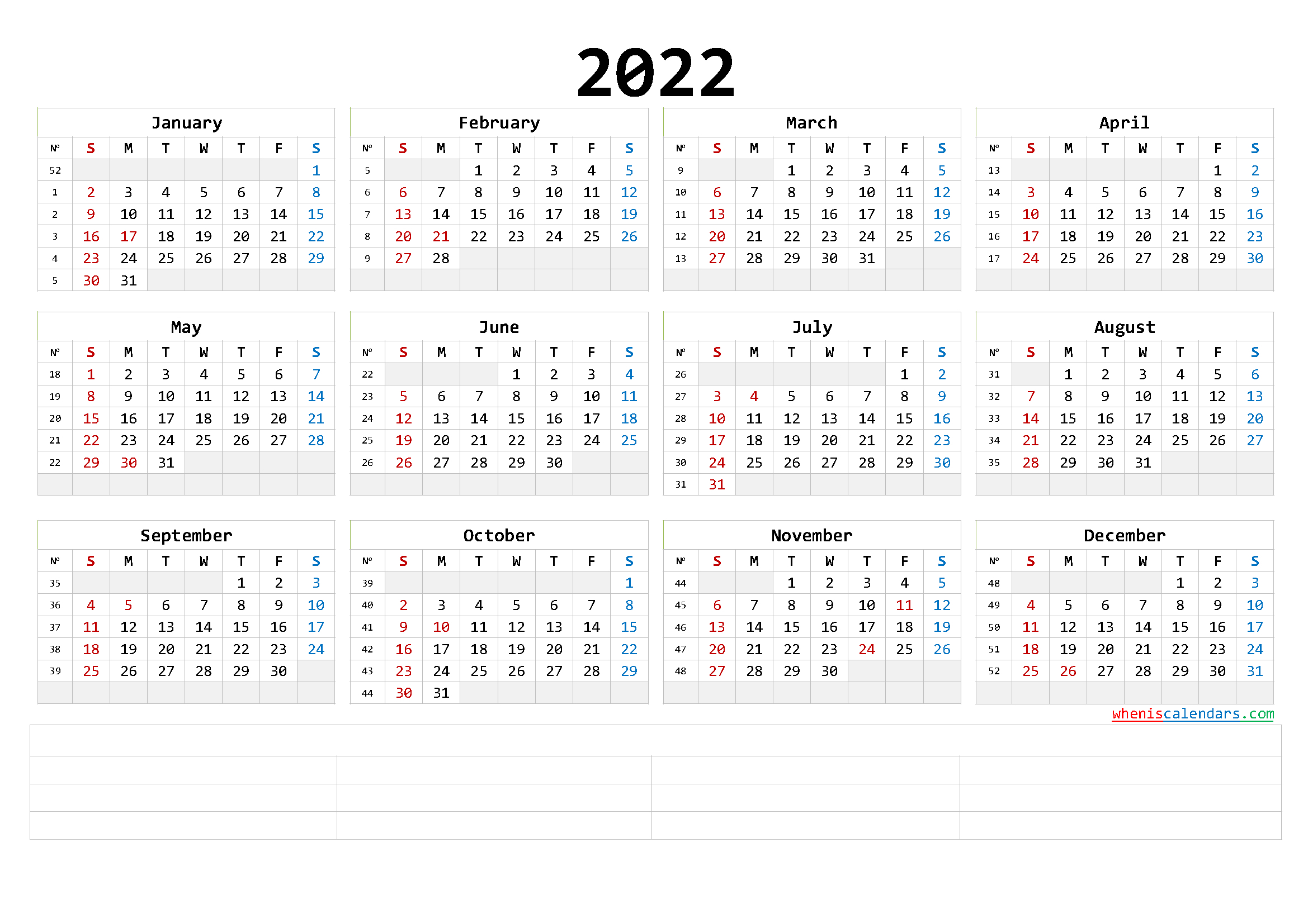 Free Printable 2022 Calendar Templates (6 Templates)