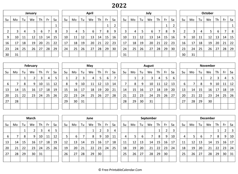 Free Printable 2022 Calendars By Month | Free Letter Templates