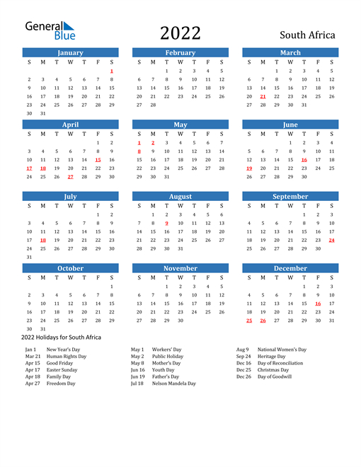 Free Printable Calendar In Pdf, Word And Excel - South
