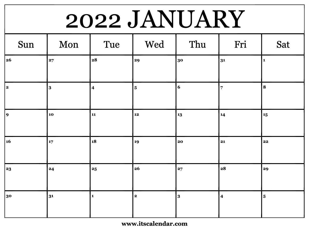 October 2021 To January 2022 Calendar