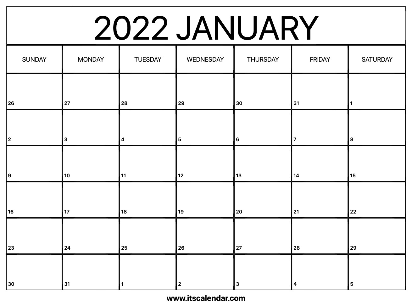 January Calendar 2022 Malayalam