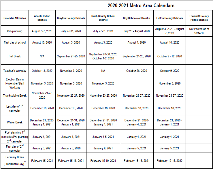 Fulton County Schools 2021 2022 Calendar