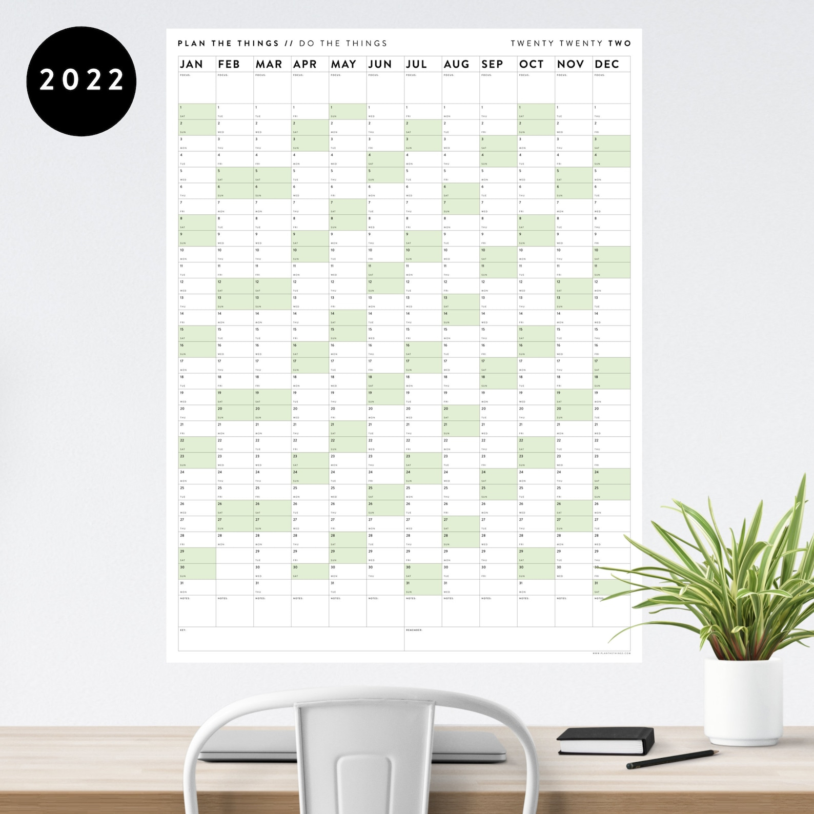 Giant 2022 Wall Calendar 2022 Large Wall Planner Annual | Etsy