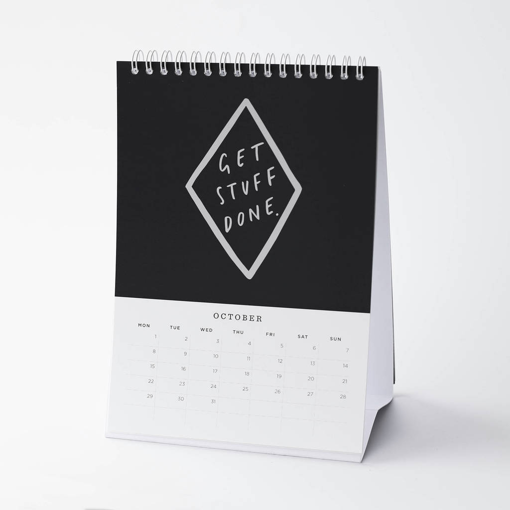 Hand Lettered Motivational 2018 Desktop Calendar By Old