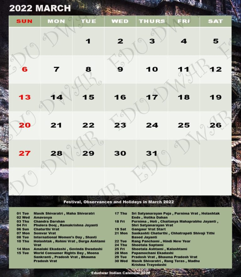 Hindu Calendar 2022- Complete List Of Major Hindu