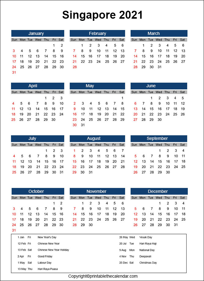 Holiday Calendar 2021 Sri Lanka