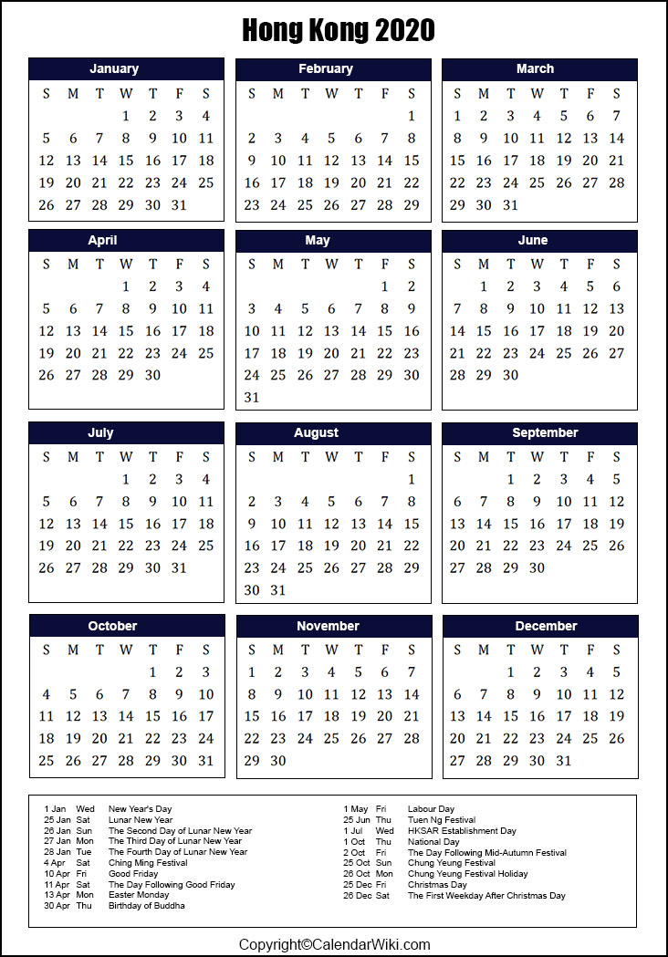 Hong Kong Holiday Calendar 2022 | October 2022 Calendar
