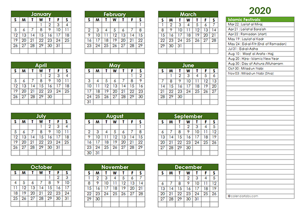 Islamic Calendar 2022 Usa - Thn2022
