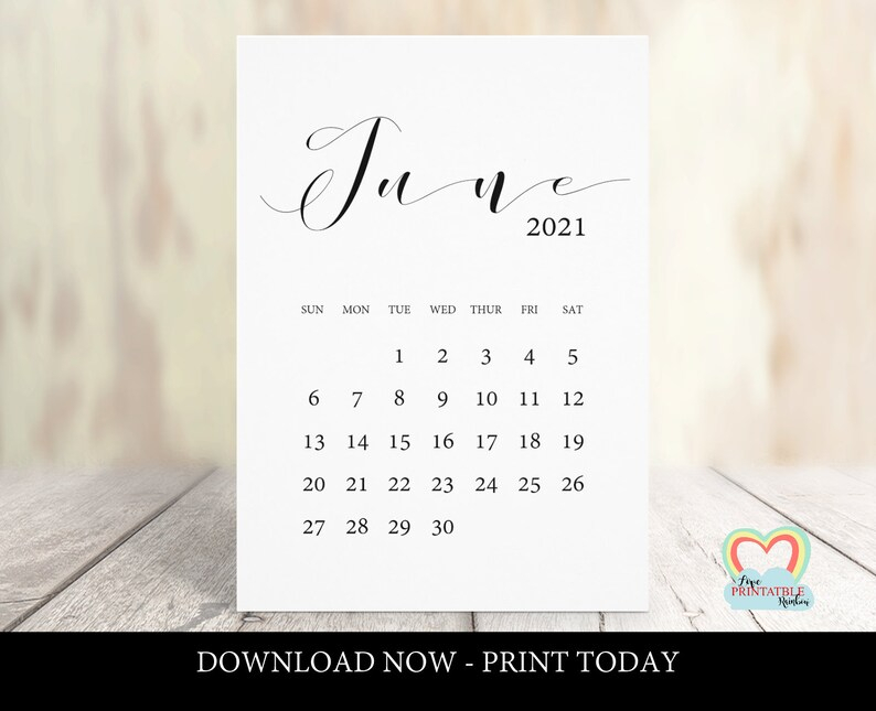 June 2021 Calendar Printable Baby Due Date June 2021 | Etsy