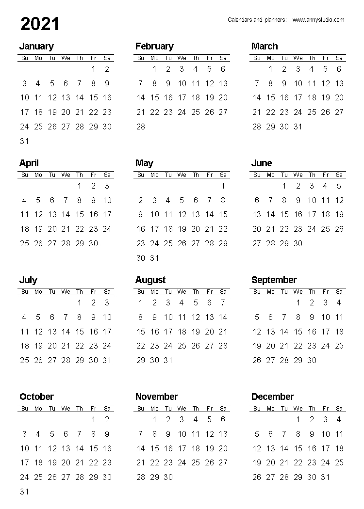 Kalender 2021 A3 Format