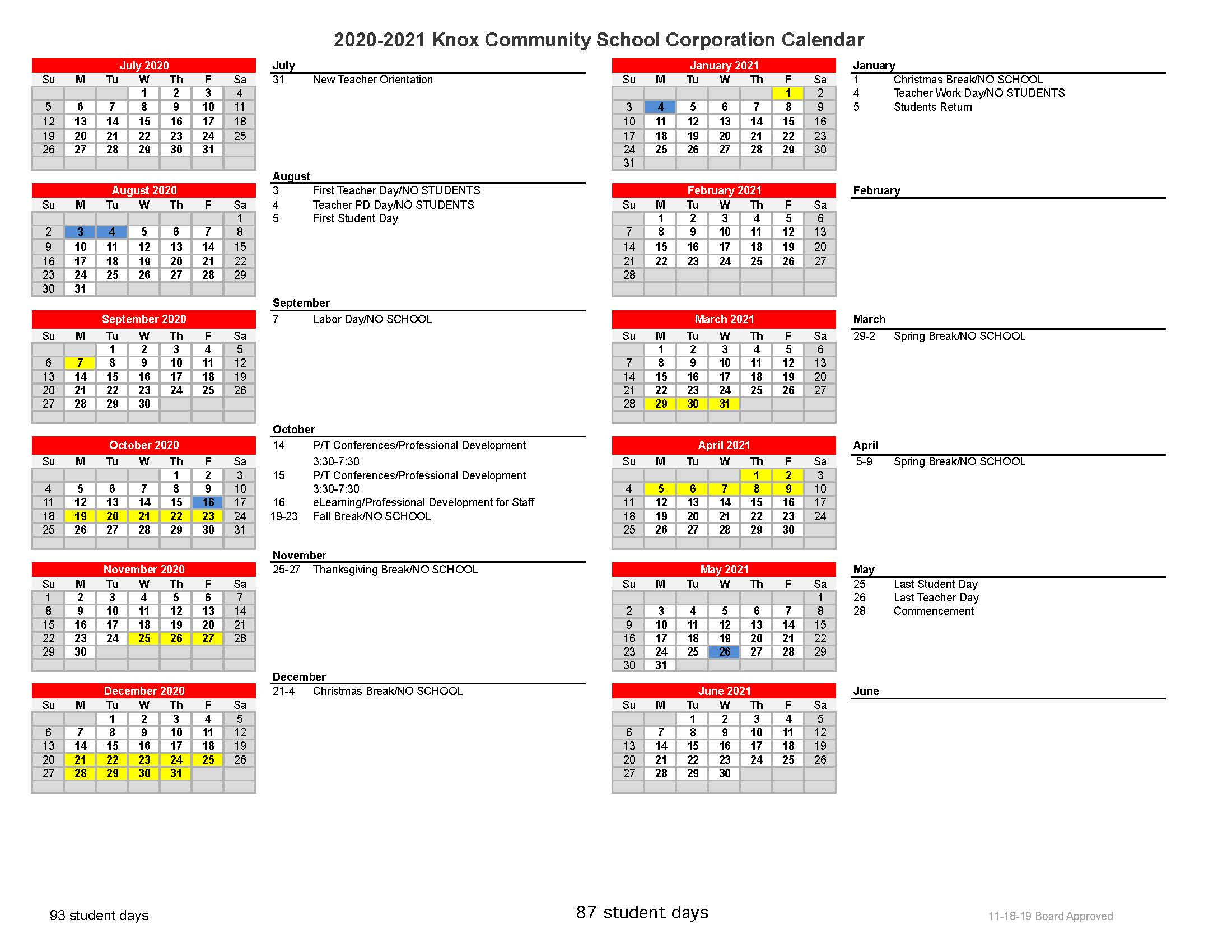 Knox College Calendar 2021 | Printable March