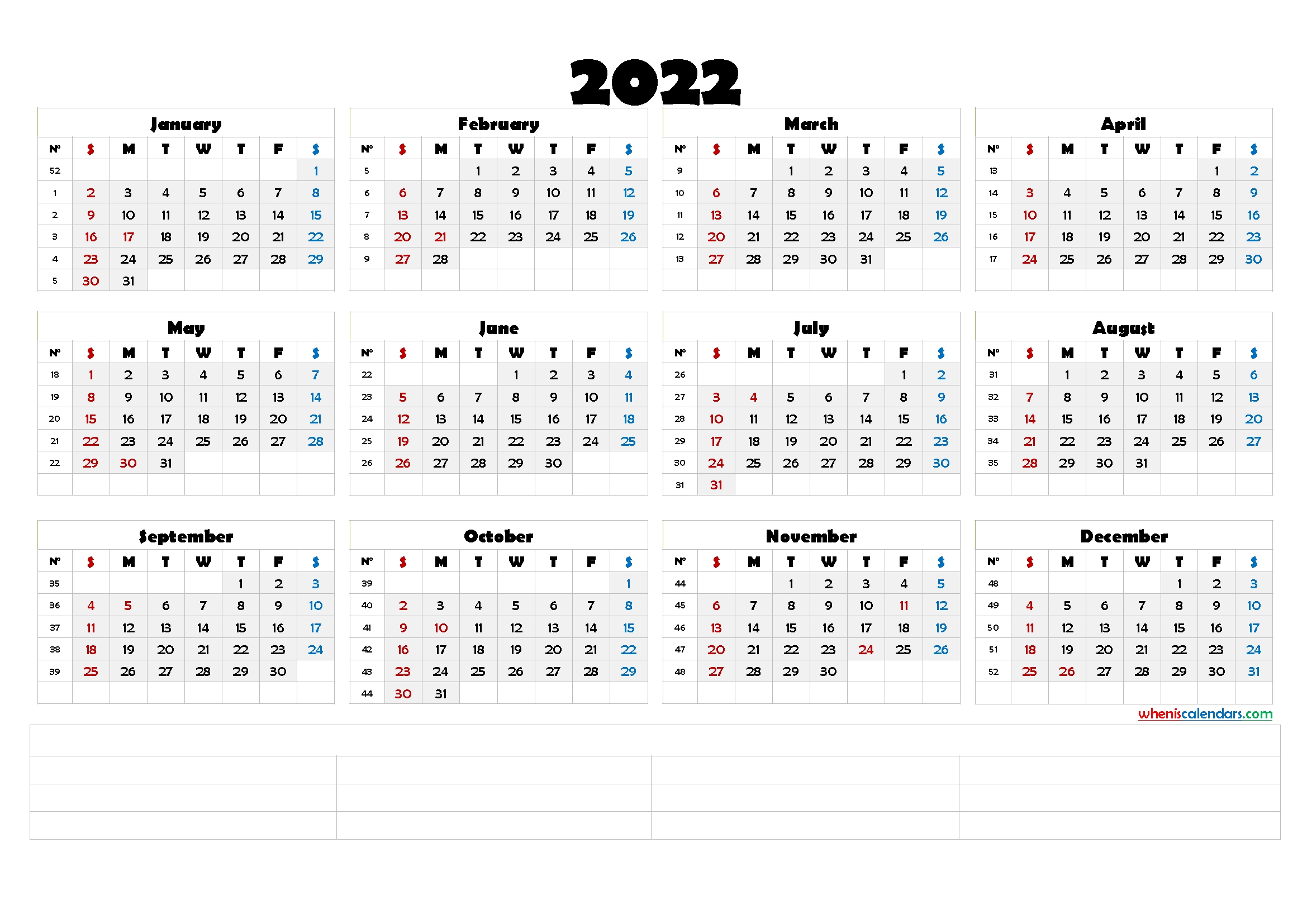 Large Printable Calendar 2022 | Printable Calendar 2021