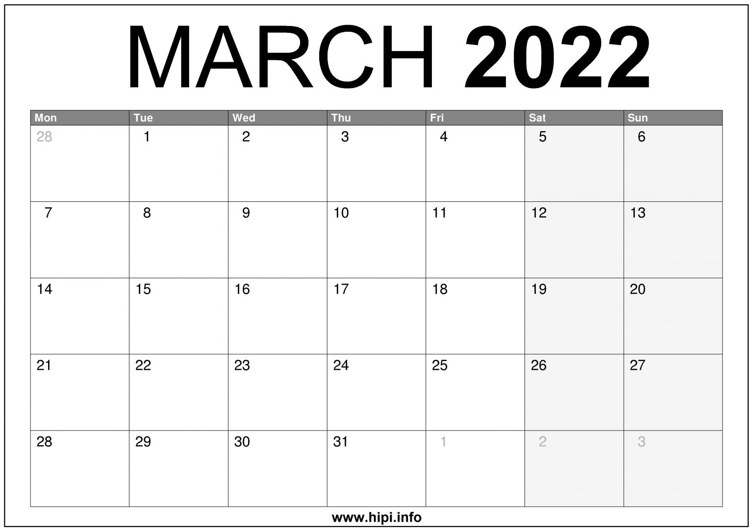 March 2022 Uk Calendar Printable Free - Hipi