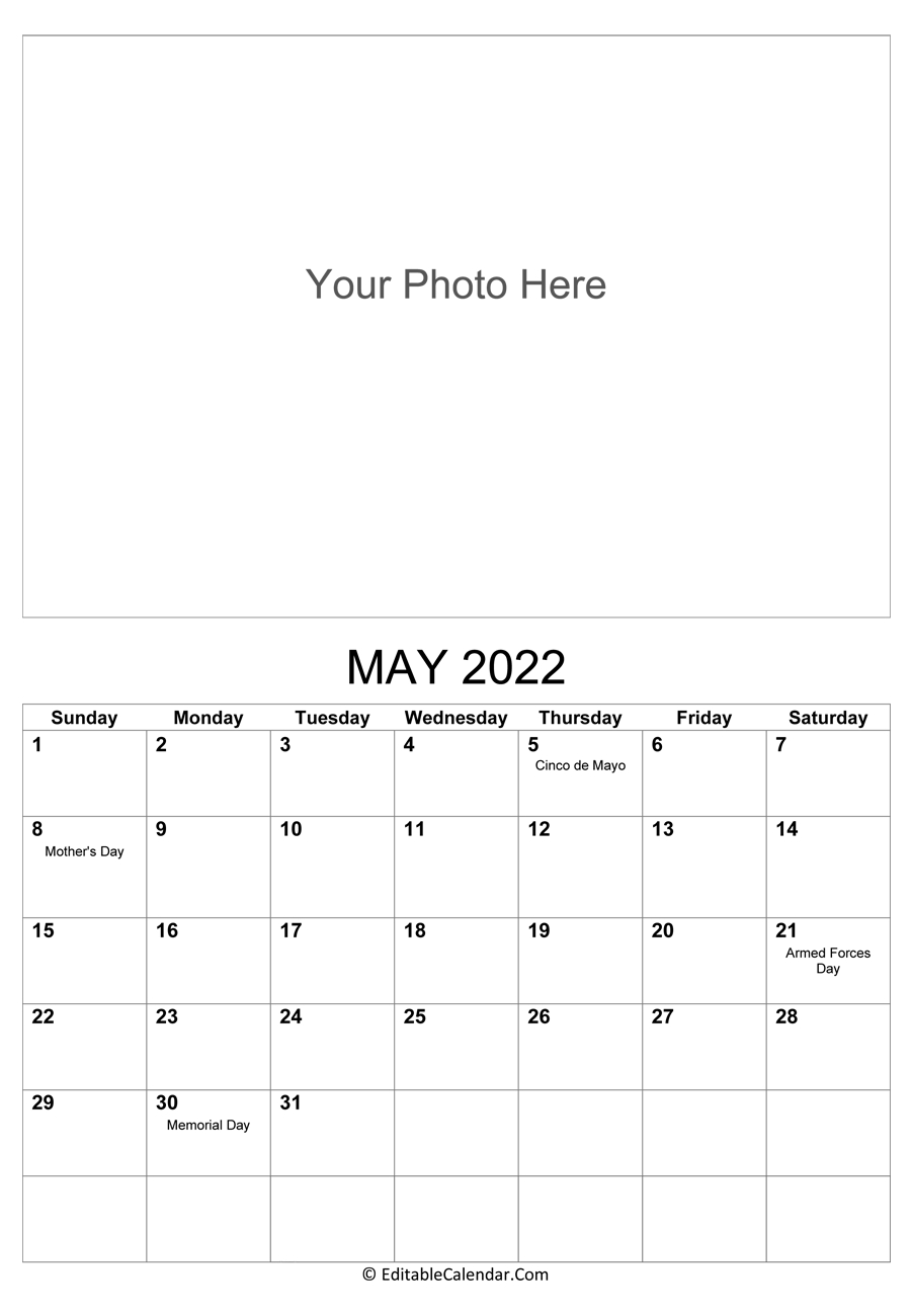May 2022 Calendar Templates