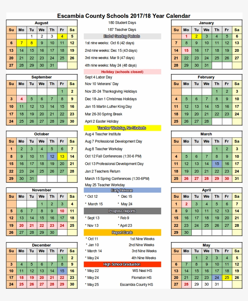 Montgomery Isd Calendar 2017 2018 [Google Sheet 1.7Mb
