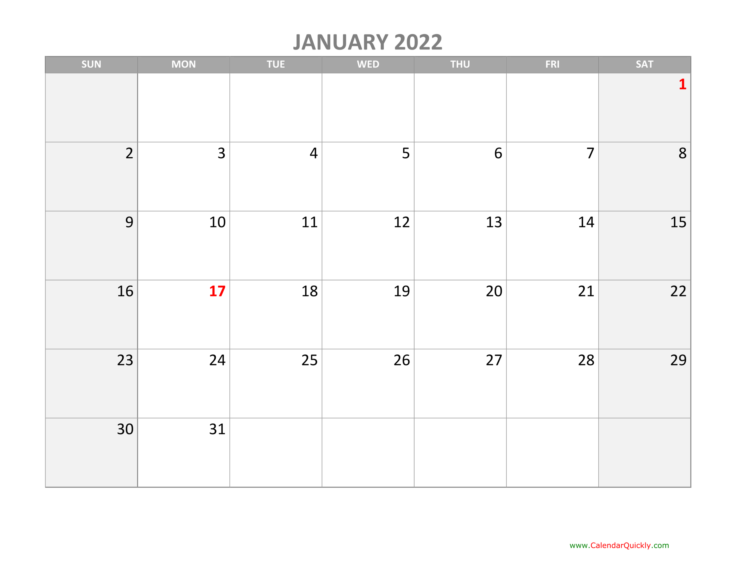 Monthly Calendar 2022 With Holidays | Calendar Quickly