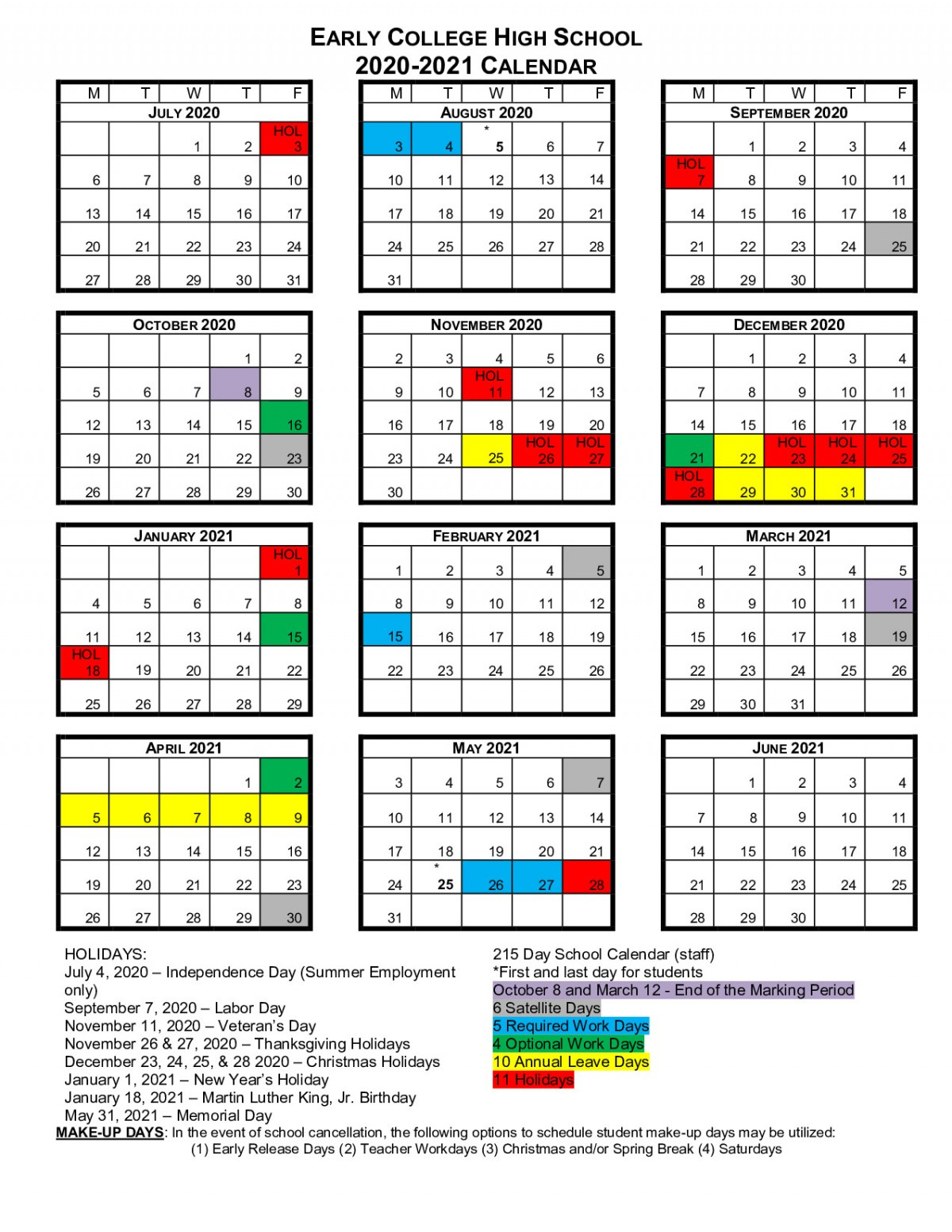 North Adams Community Schools Calendar 2021 2022