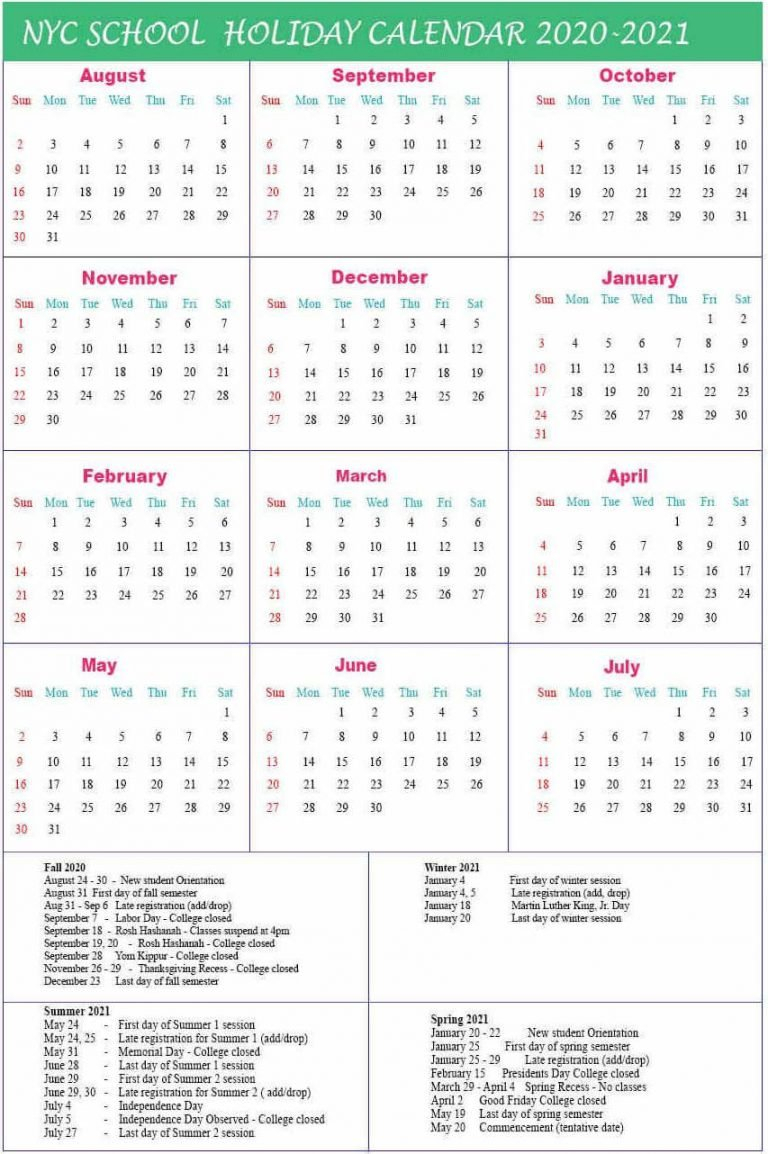 Nyc School Holidays | Nyc School Calendar