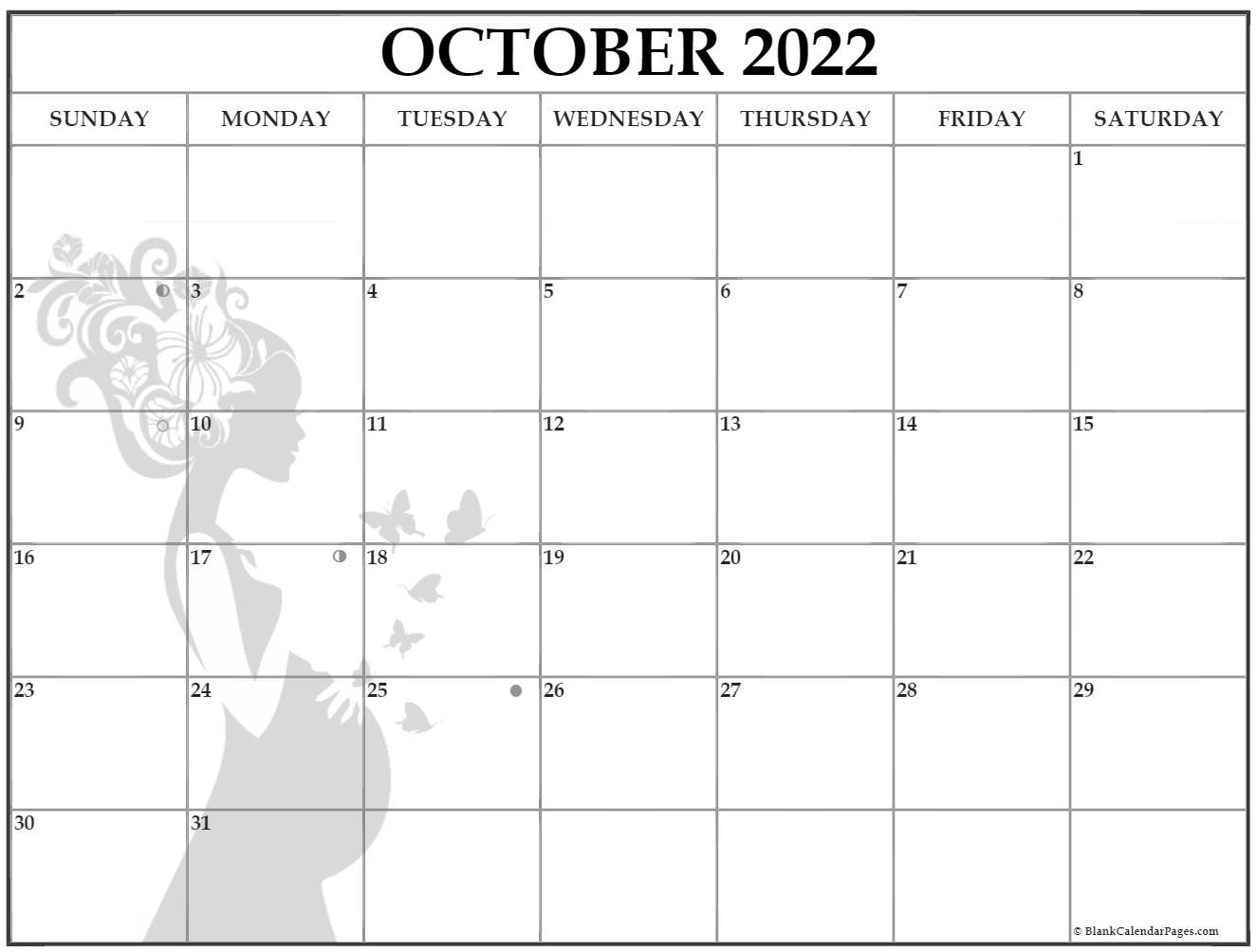 October 2022 Pregnancy Calendar | Fertility Calendar