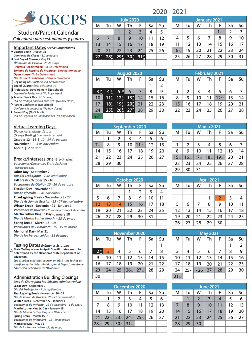 Okcps Calendar 2021 22 | Printable March