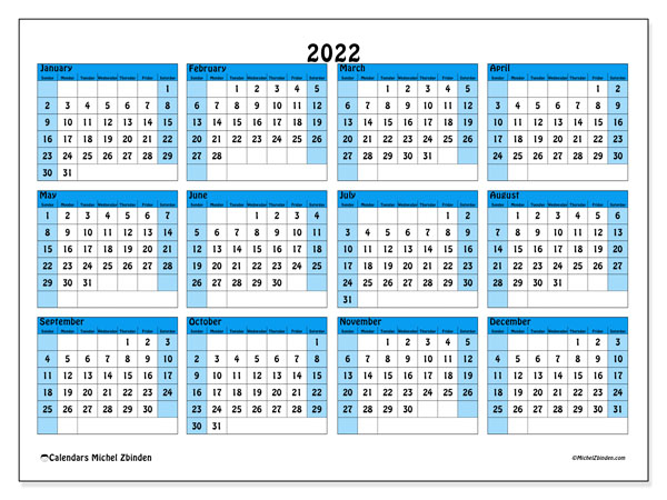 Printable 2022 &quot;39Ss&quot; Calendar - Michel Zbinden En