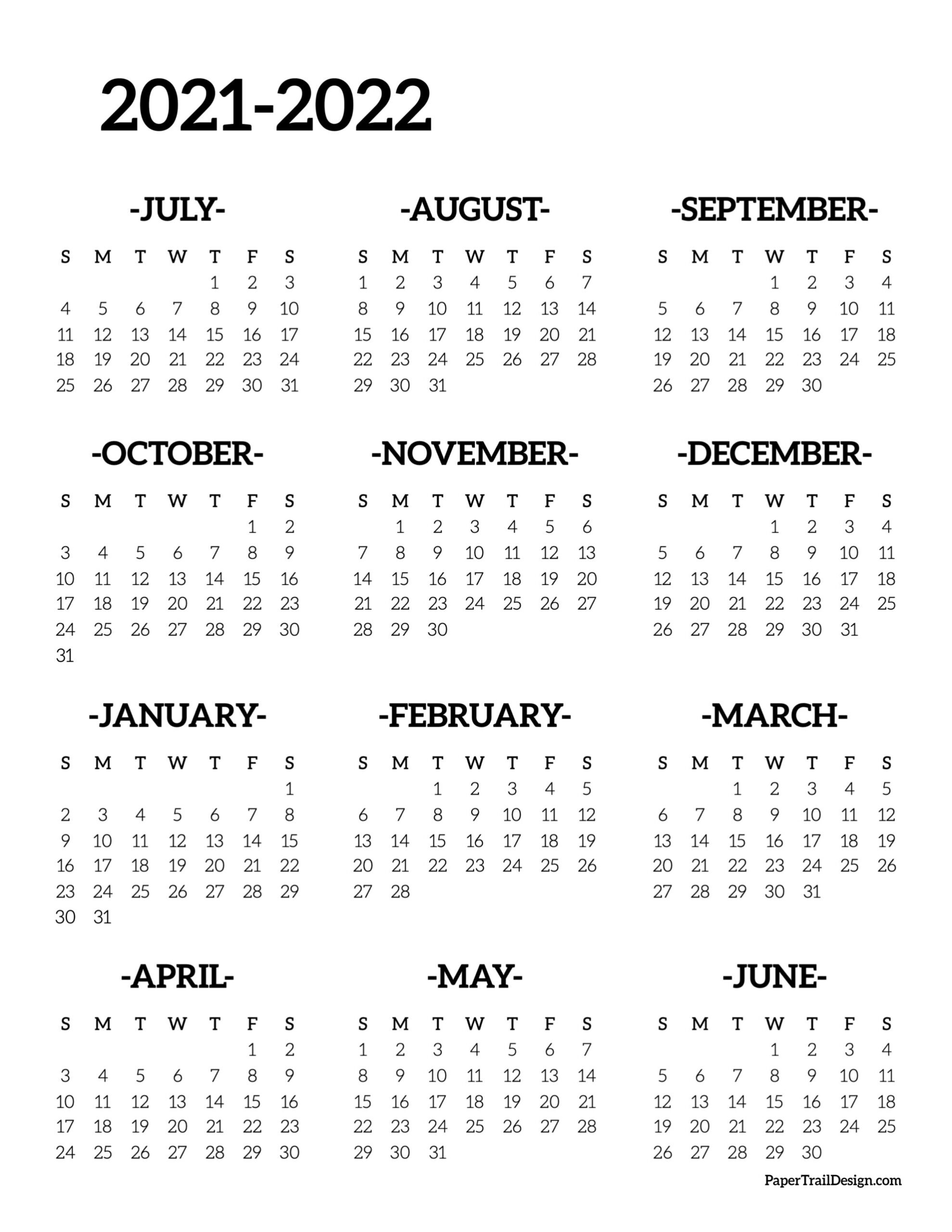 Printable Calendar 2021-2022 / 2021 2022 School Year
