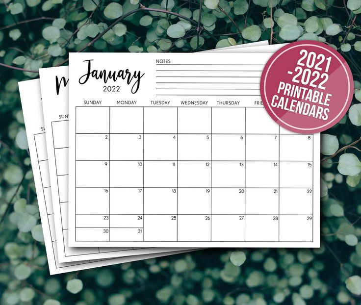 Printable Calendar 2022, Calendar Planner Insert