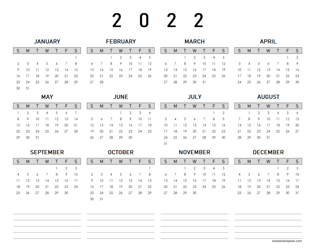 Calendar 2022 Public Holidays