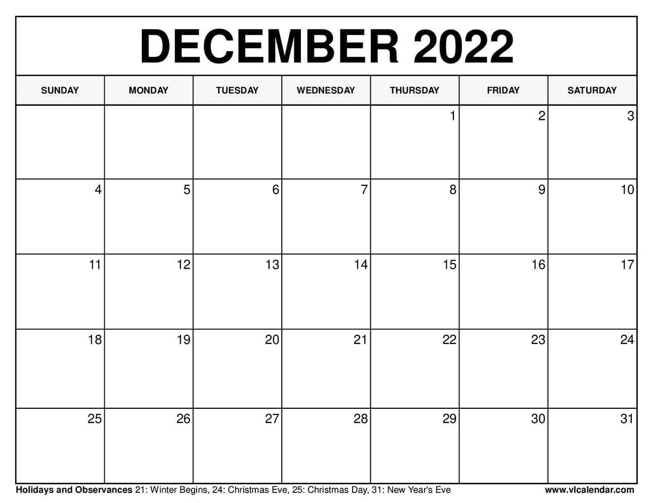 December 2021 And January 2022 Calendar Printable