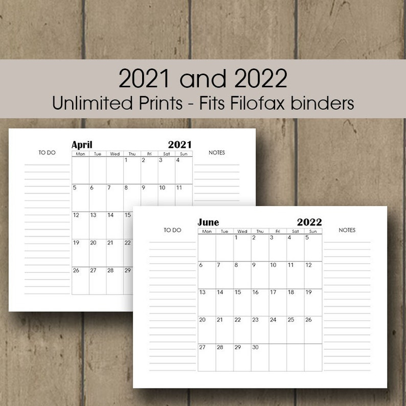Printable Desk Calendar 2021 A3 Wall Calendar 2021 2022 | Etsy