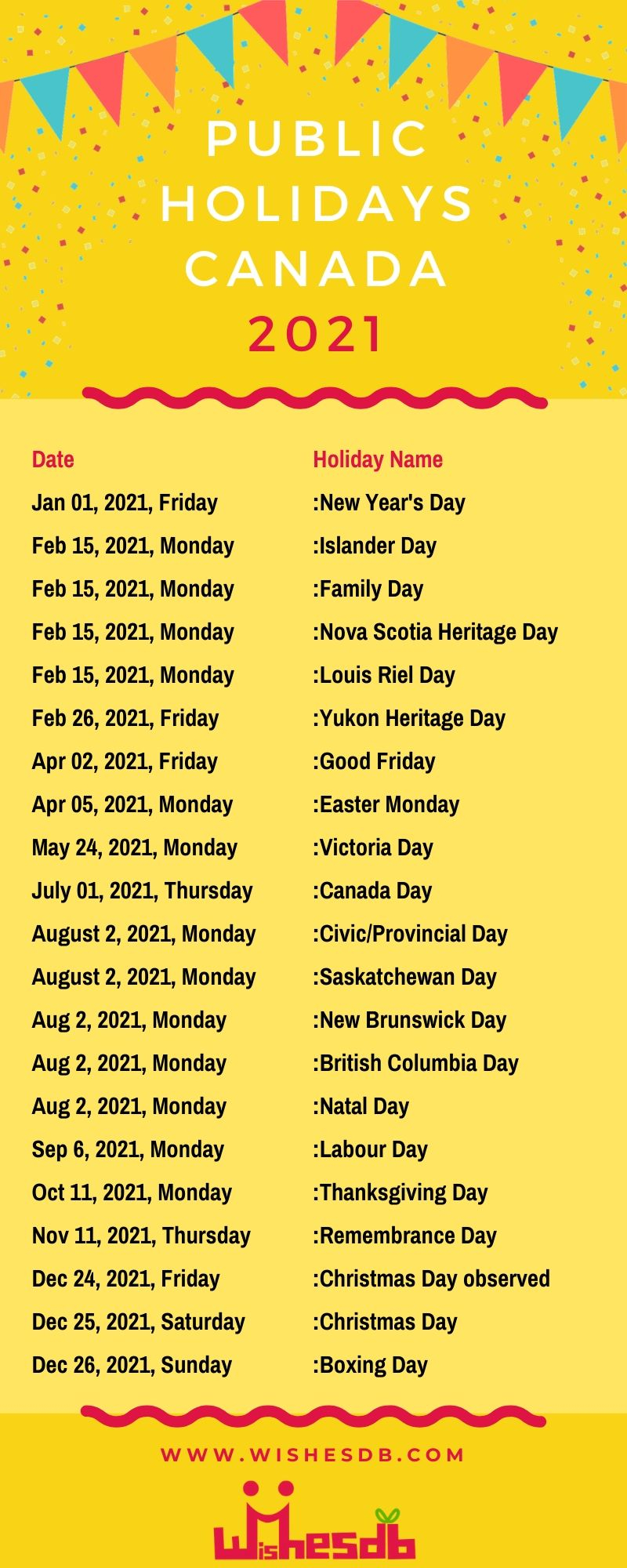 Public Holidays In Canada 2021 | Canada National Holidays