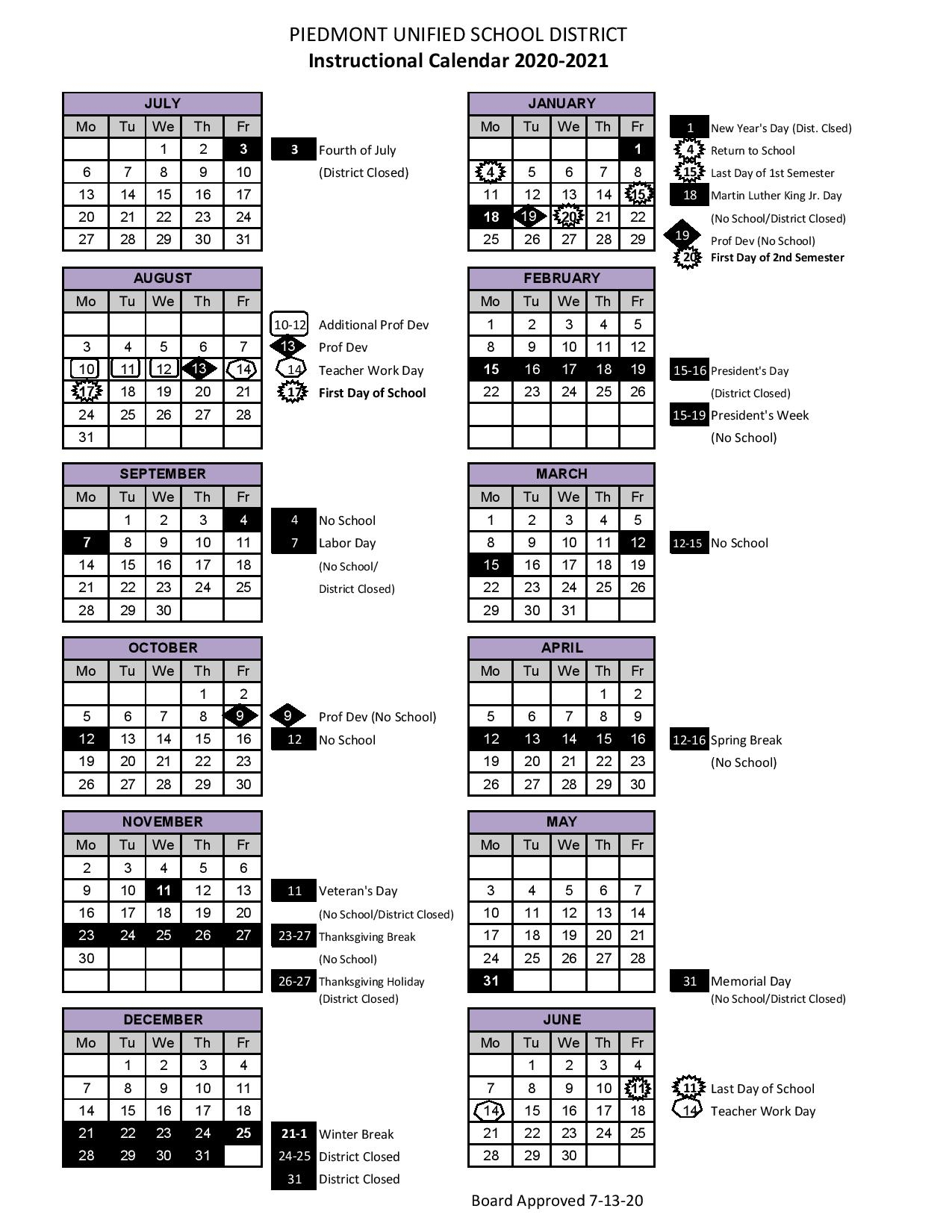Pusd Calendar 2021 2022 - March 2021