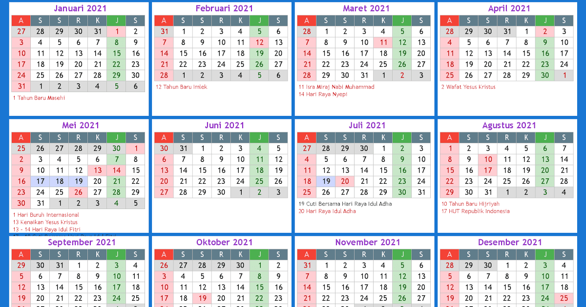 Raya Idul Fitri Kalender 2021 Indonesia - Maikensmat