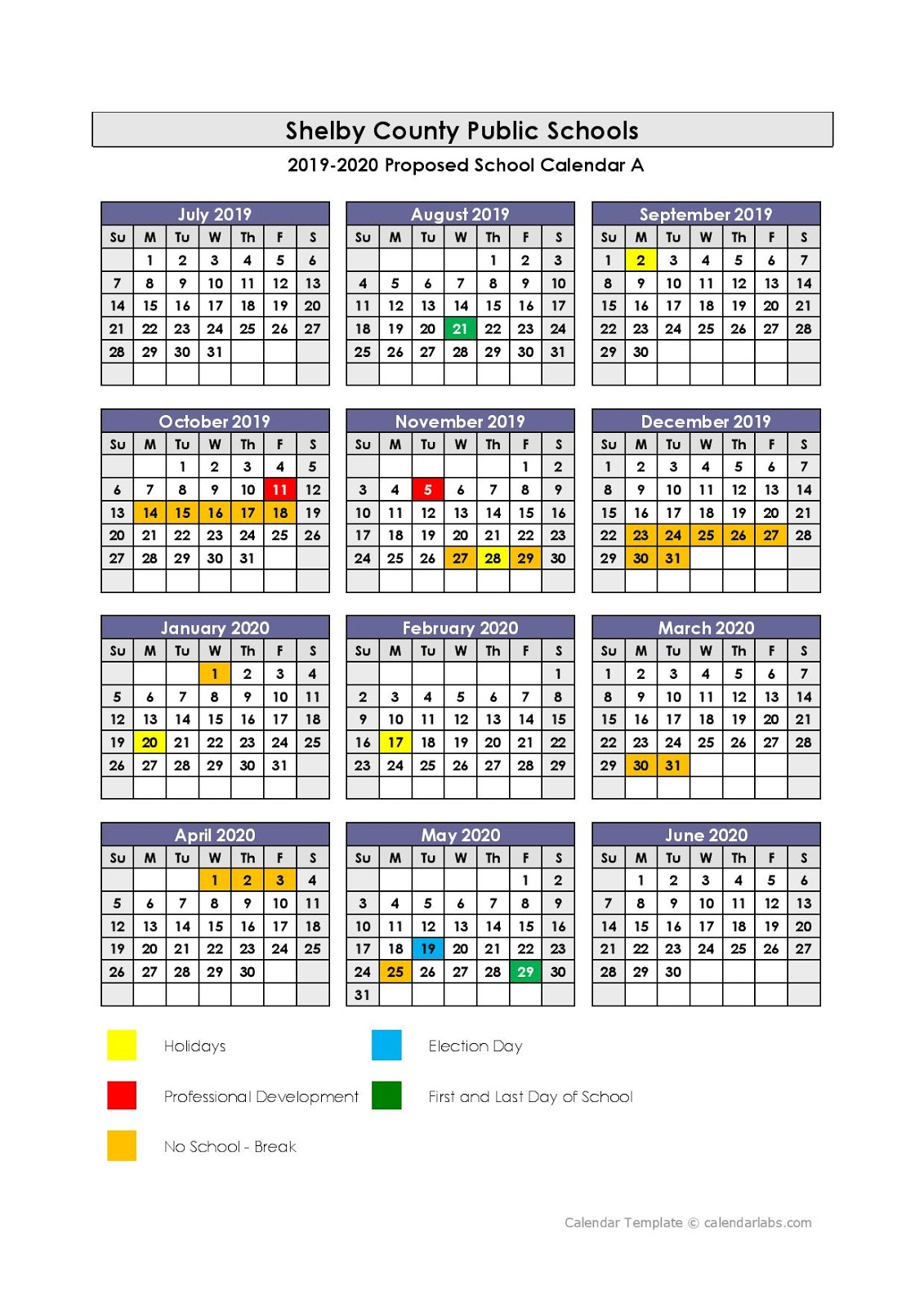 Shelby County Public Schools Calendar 2020 And 2021