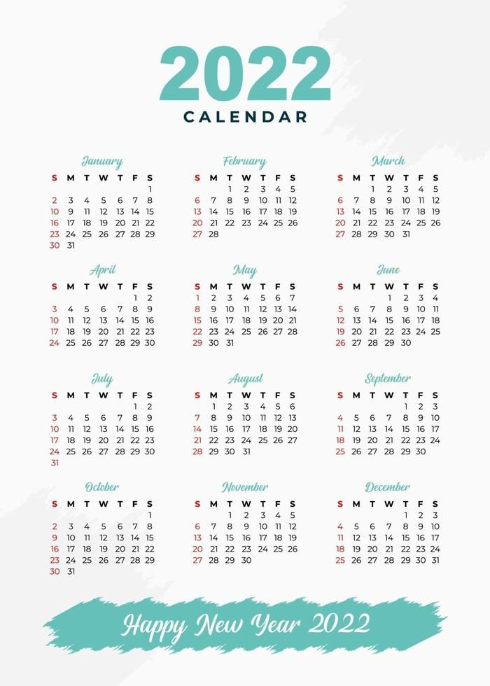 Simply Elegant Design 2022 Calendar Template In 2021
